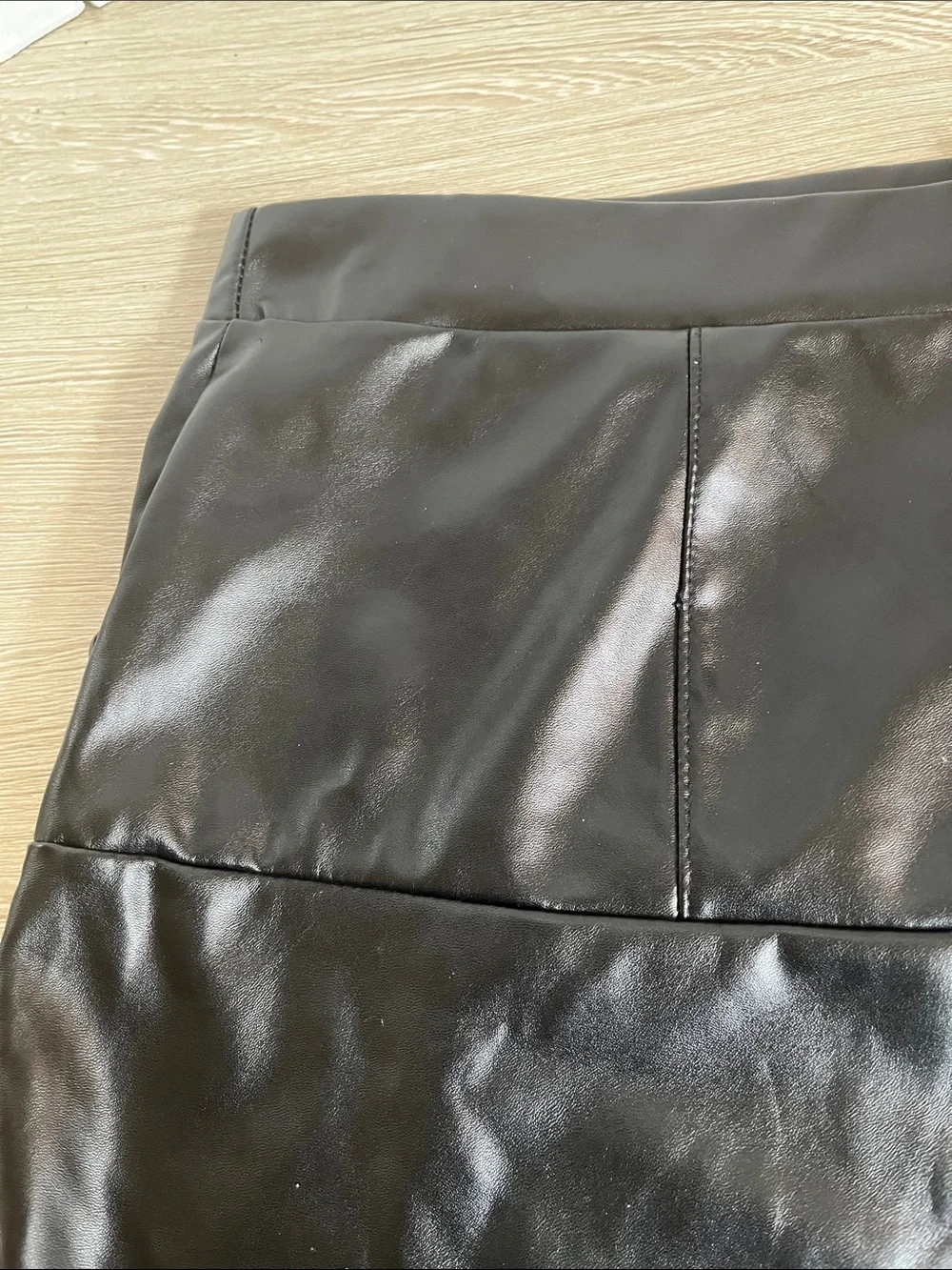 Classic Black Faux Leather Mini Skirt